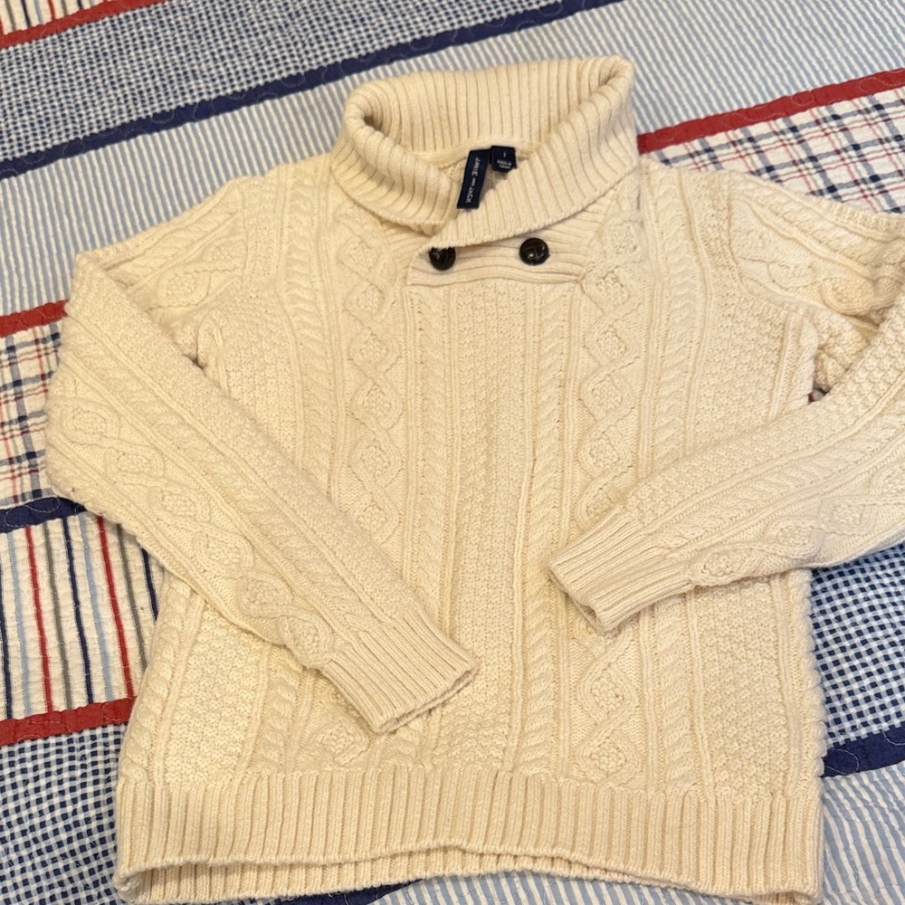 Janie and Jack Cream Cowl Neck Sweater